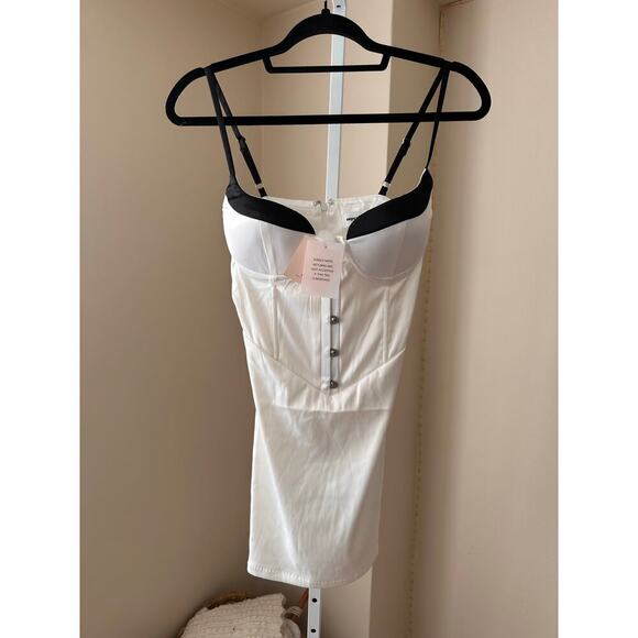 Superdown Livia Mini Dress White Corset Style size Small - Picture 5 of 7